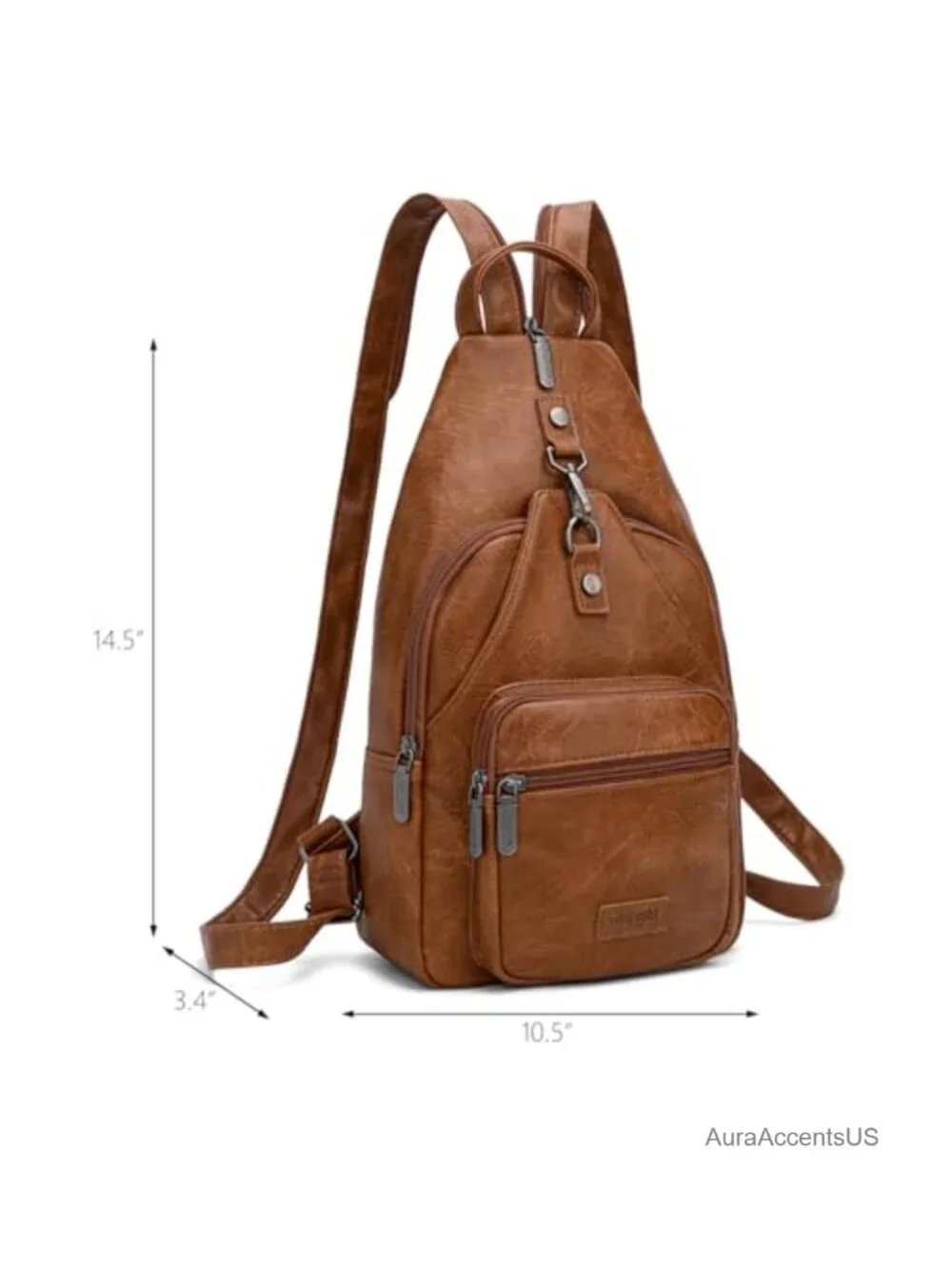 Convertible Backpack Purse Sling Bag Shoulder Crossbody Adjustable Strap Faux